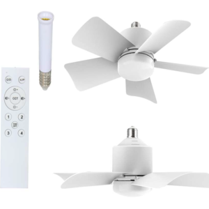 7023530 LAMPARA CON VENTILADOR BLANCO E27 BIV